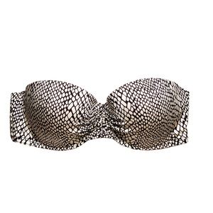 Victorias Secret Snake Print Bandeau Strapless Black White 32D